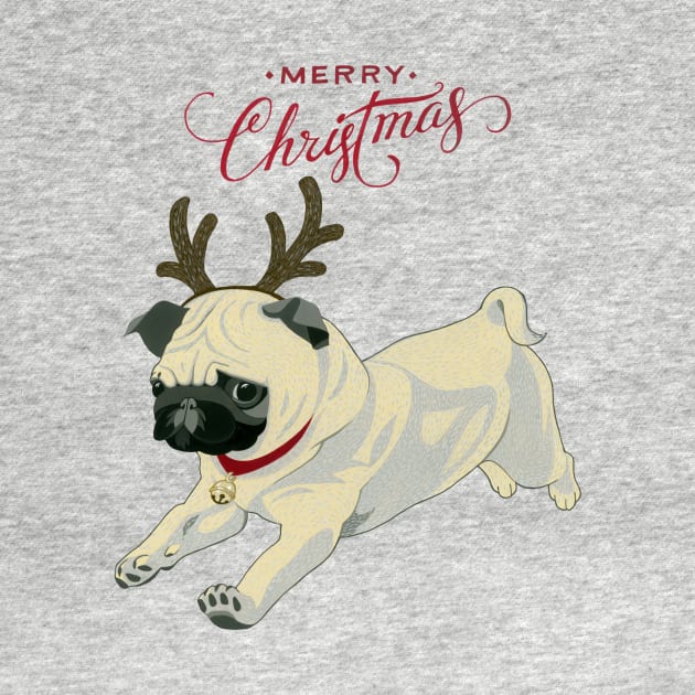 Merry Christmas Pug by Golden Section